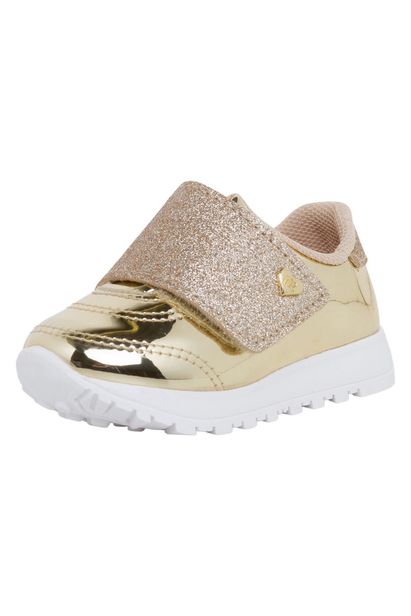 tenis dourado infantil molekinha