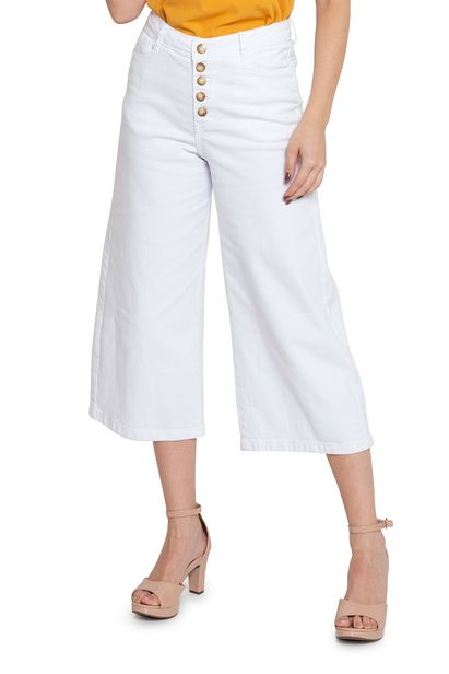 calça pantacourt branca