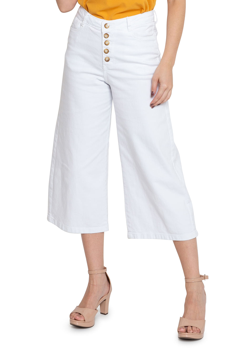 pantacourt jeans branca