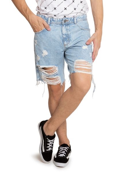 bermuda jeans manchada