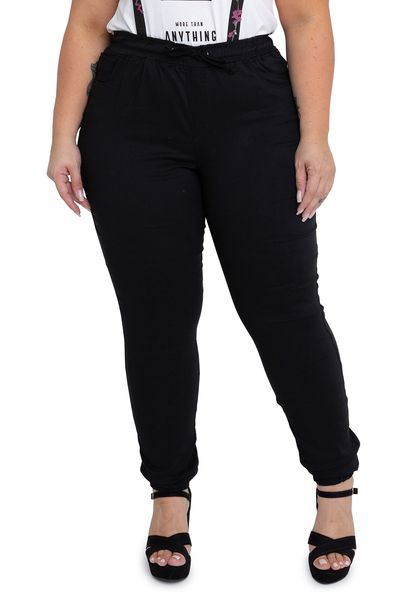 calça sarja preta plus size