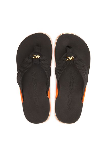 chinelo kenner preto e laranja